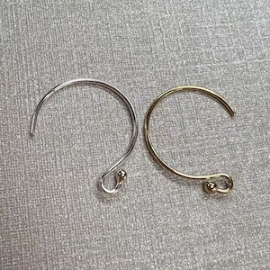 14K Gold Filled Round Ear Wires, Gold Filled Earring Wire, Earring Hook, Earring Component, Ear Wire Hook, Earring Jewelry Findings
