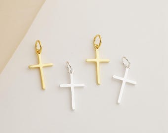 Sterling Silver Cross Charm, s925 Silver Cross Charm For Jewelry Making Supplies, Bracelet Charm, Earring Charm, Cross Charm