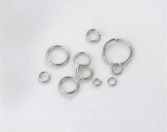 Rhodium Plated Round Jump Ring, Open Jump Ring, Plain Jump Ring, Bracelet Connector Jump Ring,Open Jump Ring 3mm 4mm 5mm  6mm 7mm 8mm 10mm