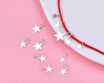 Sterling Silver Star Charm, s925 Silver Star Charm For Jewelry Making Supplies, Bracelet Charm, Earring Charm, Necklace Charm