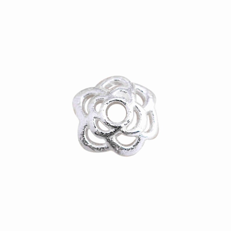 Sterling Silver Bead Caps Flower Bead Caps 10mm s925 Silver Beads Cap For Jewelry Making Supplies Bracelet Beads Cap
