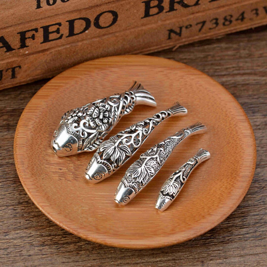Sterling Silver Beads, Sterling Silver Fish Beads, S925 Silver Beads