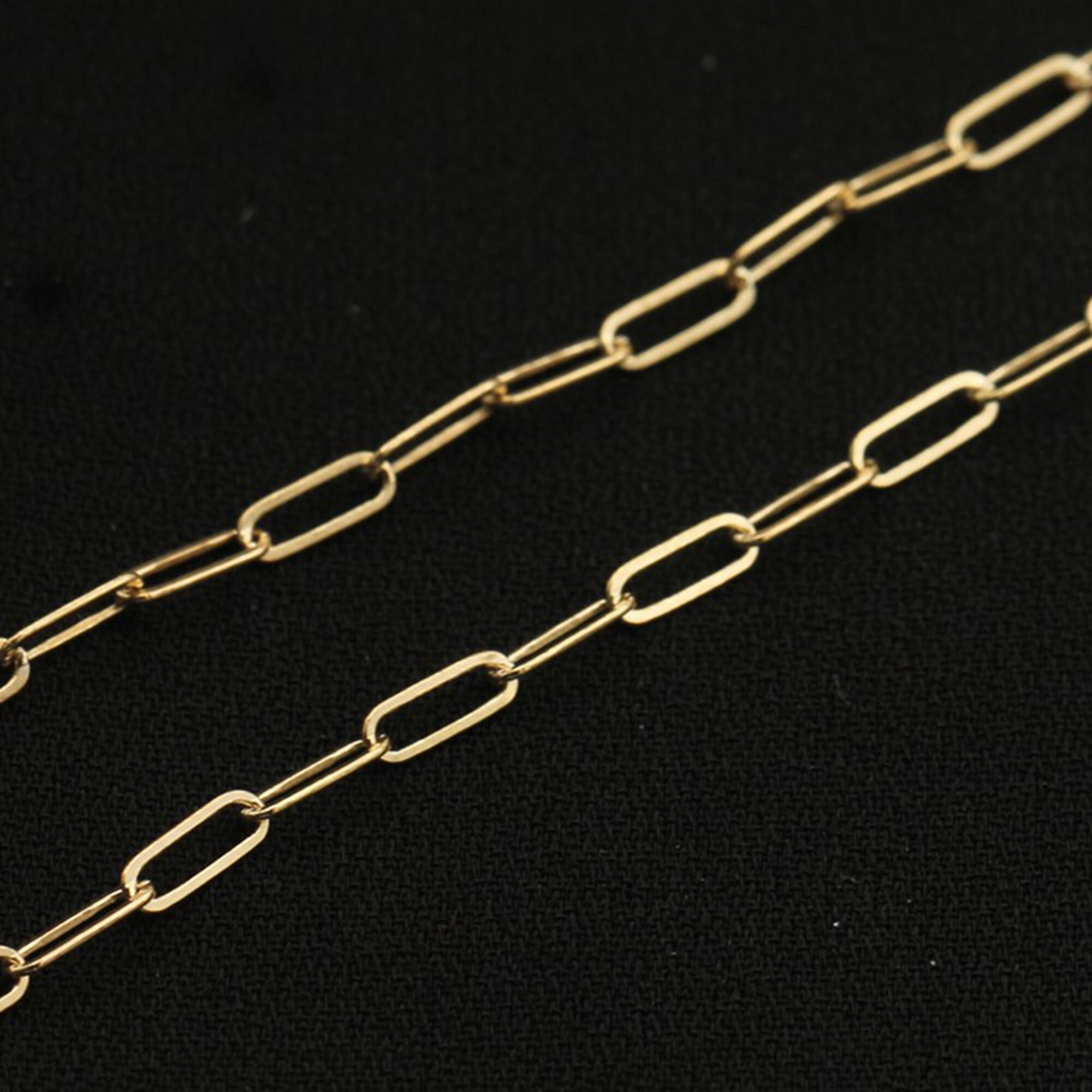 14K Gold Filled Paper Clip Chain Gold Filled Rectangle Drawn Etsy