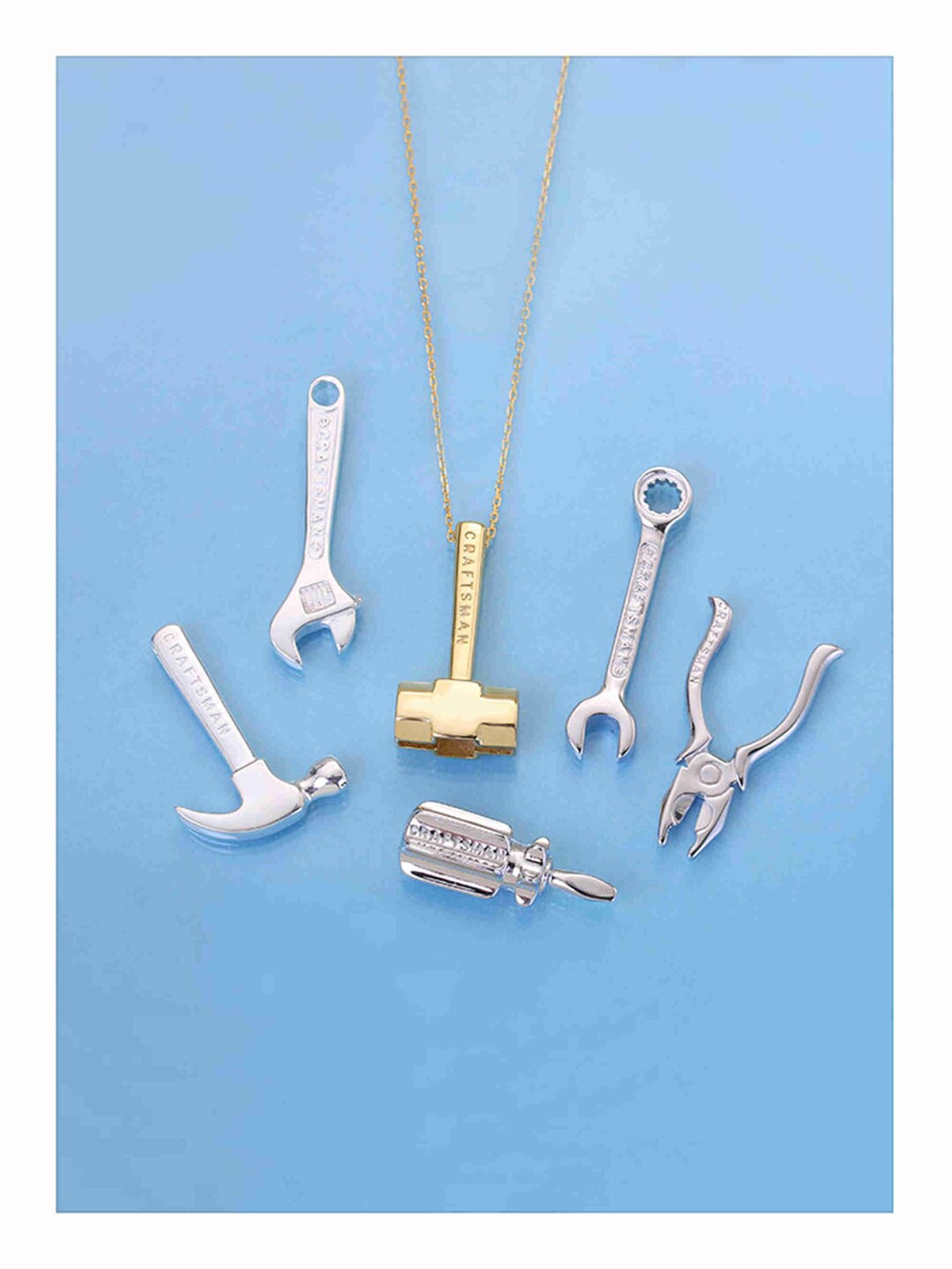 Sterling Silver Hammer Charm Pendant, Tools Jewelry, Screwdriver Charm