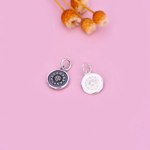 Sterling Silver Sunflower Charm Pendant, Floral Bracelet, Nature Necklace, Garden Earring, Plant Jewelry, Summer Charm, Charms In Bulk