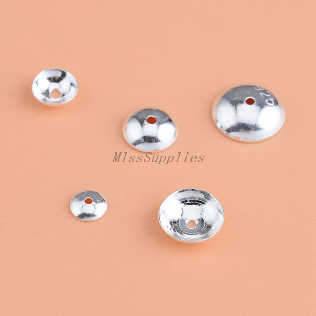 10/100pcs Sterling Silver Bead Caps,s925 Silver Beads Cap for Jewelry