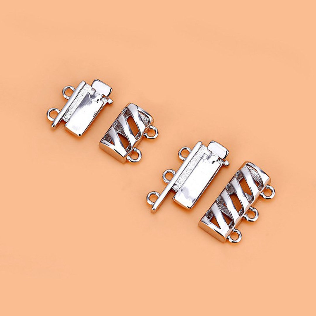 Sterling Silver Tube Clasp 925 Silver Tube Clasp W/ 2 3 Etsy