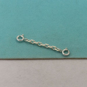Prolunghe per catene a maglie in argento sterling con chiusura a molla, catena di estensione per cavi in argento 925, catena di estensione per braccialetti, catena di estensione per collane