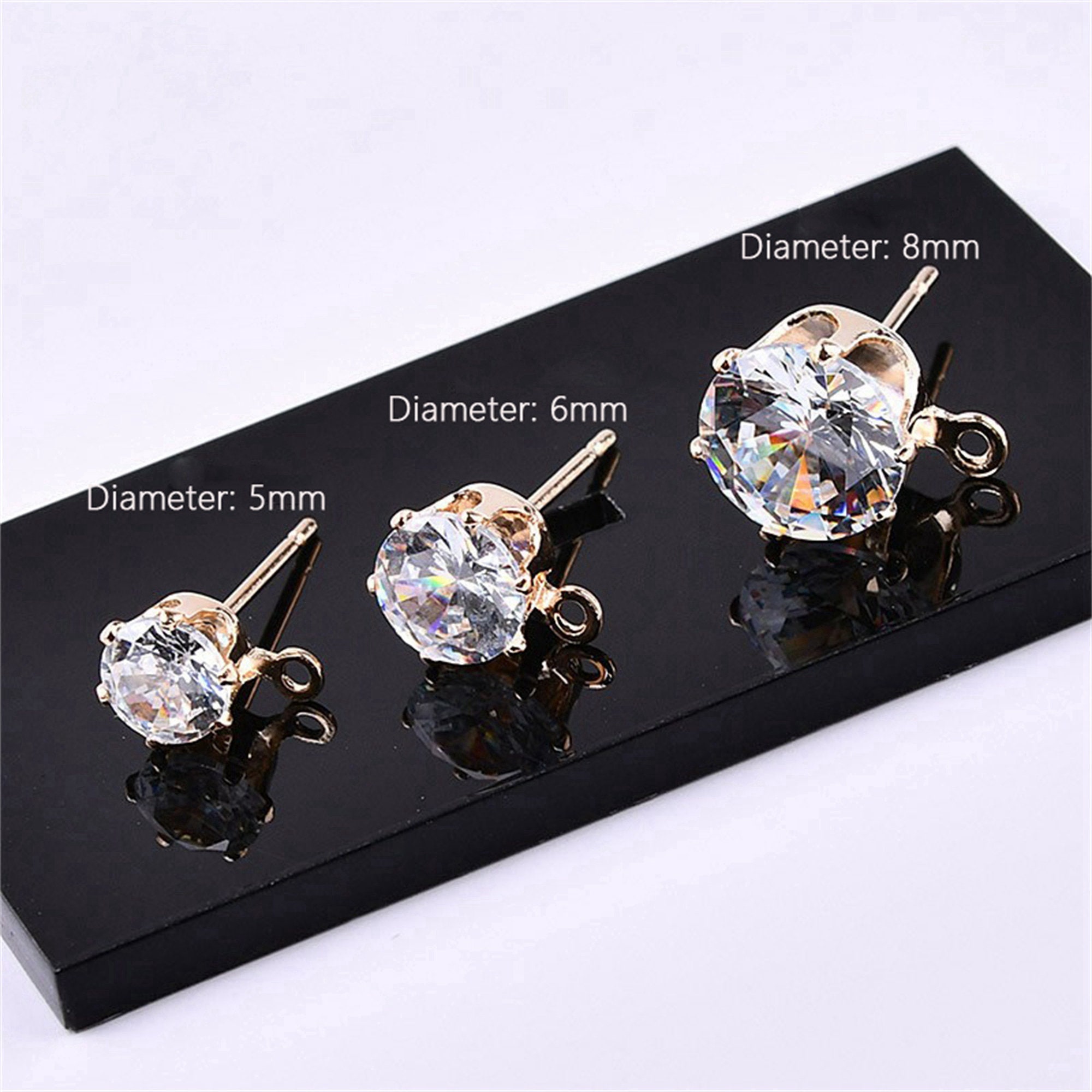Dochais Orecchini Donna A Cerchio Artiglio - Placcati Oro 14K Con Zirconi, Perno Argento 925, Ipoallergenici