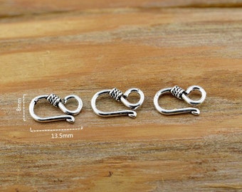 Sterling Silver S Clasps, s925 Silver Hook Clasp For Jewelry Making Supplies, Bracelet Hook Clasp Connector Ring