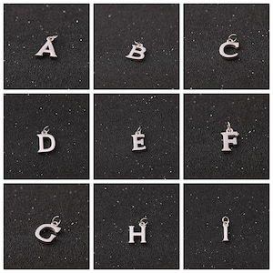 Colgante con letra de plata de ley, pulsera con el alfabeto, collar con inicial, pendiente de máquina de escribir, joyería con monograma, dije personalizado