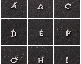Sterling Silver Letter Charm Pendant, Alphabet Bracelet, Initial Necklace, Typewriter Earring, Monogram Jewelry, Personalized Charm