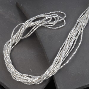 Karen Hill Tribe Silber Facettierte Perlen, Sterling Silber Perlen, Sterling Silber Facettierte Perle, Armband glänzende Perle 1 mm 2 mm 3 mm 4 mm 6 mm