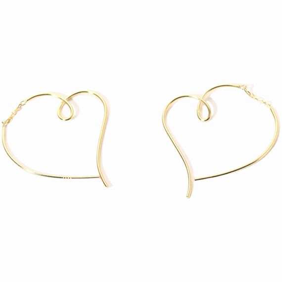 アクセサリー HEART hook earring SILVER925 18G Design Ear Hooks Heart 925 Sterling Silver 18 K Gold Plated