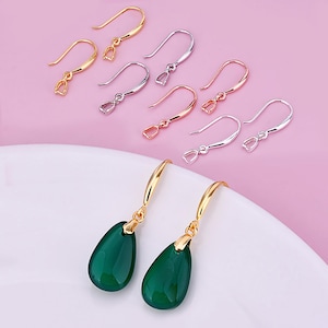 Sterling Silver Earring Hooks, s925 Silver Earring Hooks For Jewelry Making Supplies, Simple Earring Hooks with Pinch Bail