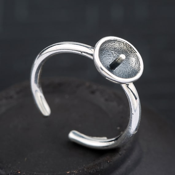 20pcs Sterling Silver Ring Setting S925 Silver Smooth Ring