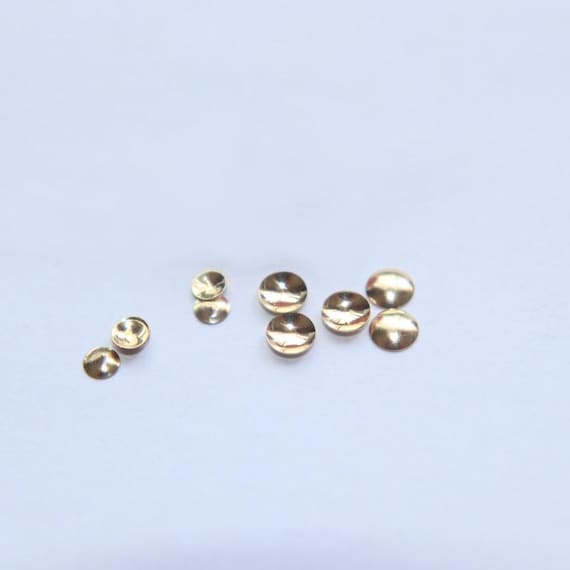 14K Gold Filled No Hole Bead Caps, Gold Filled Beads Cap For Jewelry Making Supplies, Bracelet Beads Cap, Plain Smooth Bead Caps 3mm 4mm 5mm