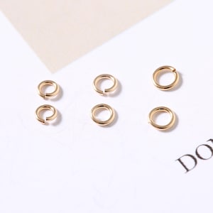 50/100pcs 14K Gold Filled Jump Ring, Gold Filled Open Jump Ring For Jewelry Making Supplies, Closed Jump Ring 3mm 4mm 5mm 6mm 7mm