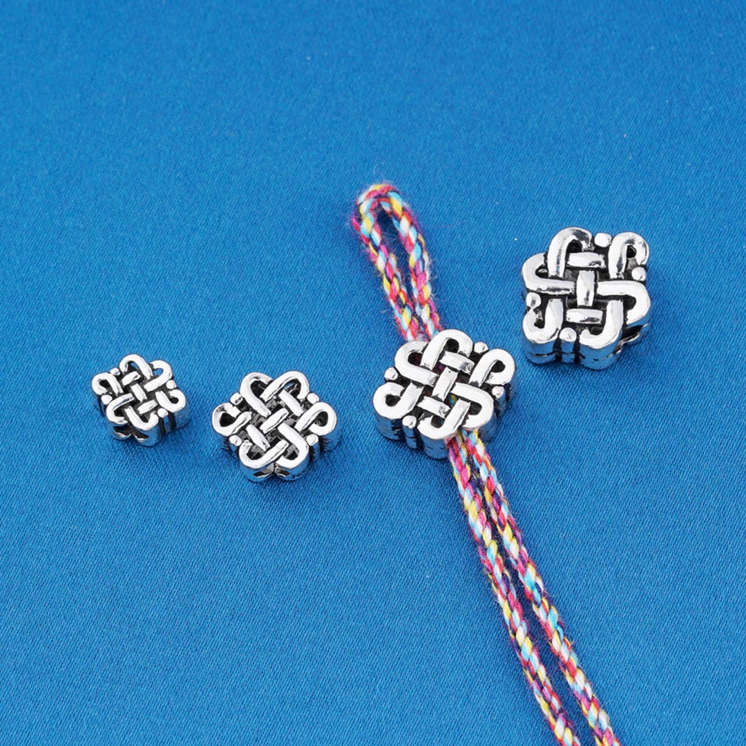 925 Silver Knit Knot Beads Earrings main image 1