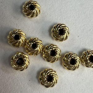 14K Gold Filled Corrugated Saucer Spacer Beads, Gold Filled Flat Saucer Bead, Bracelet Bead, Necklace Bead, Lantern Bead, Spacer Beads