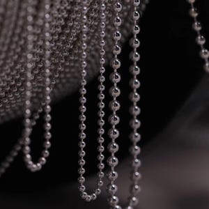 39&quot; Sterling Silver Ball Chain, s925 Silver Ball Chain For Jewelry Making Supplies, Unfinished Ball Chain Necklace Bracelet 2mm
