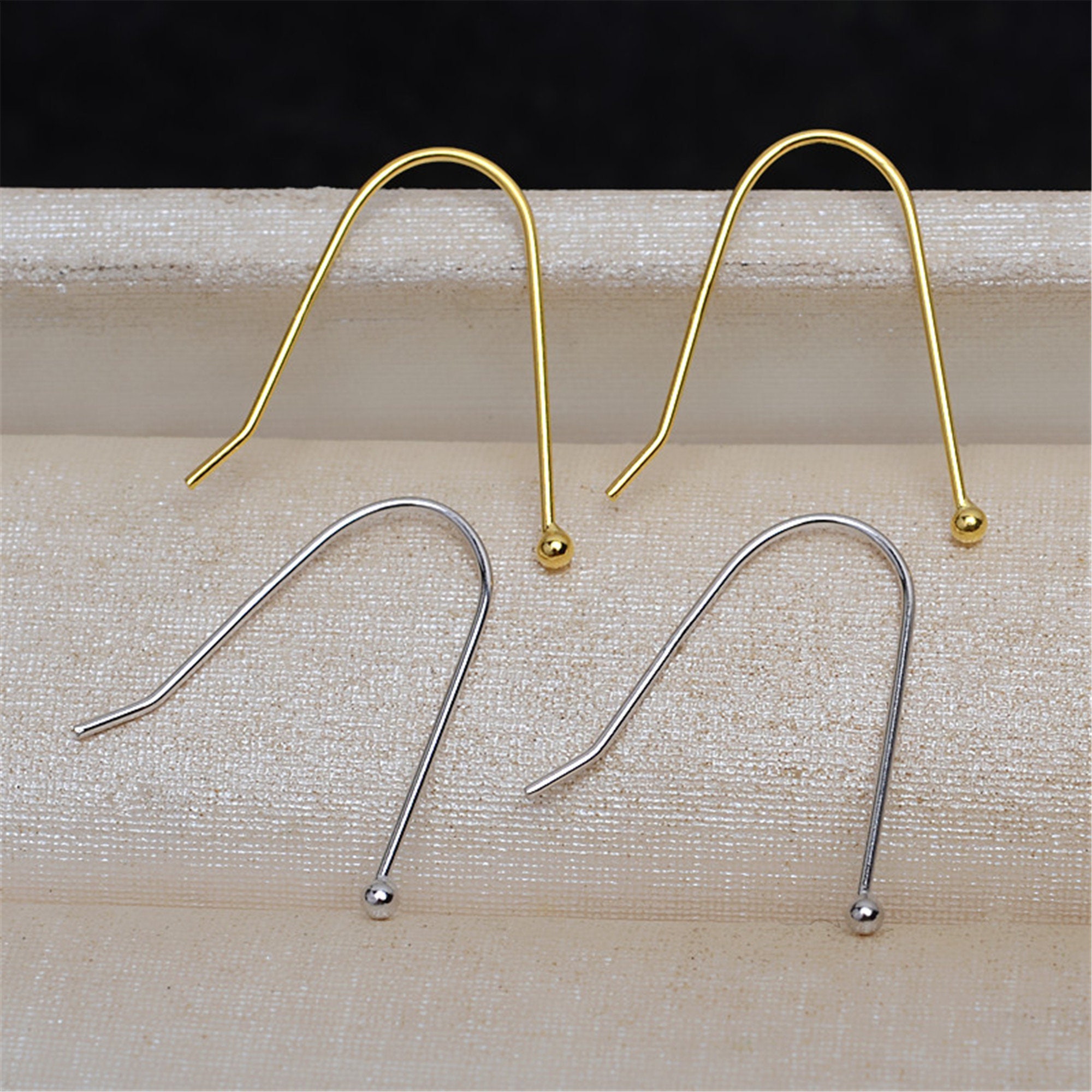 Silver Flower Earring Hooks, S925 Silver Earring Hooks for Jewelry Making,  Cross Earring Hooks With Loop, Leaf Ear Wire 