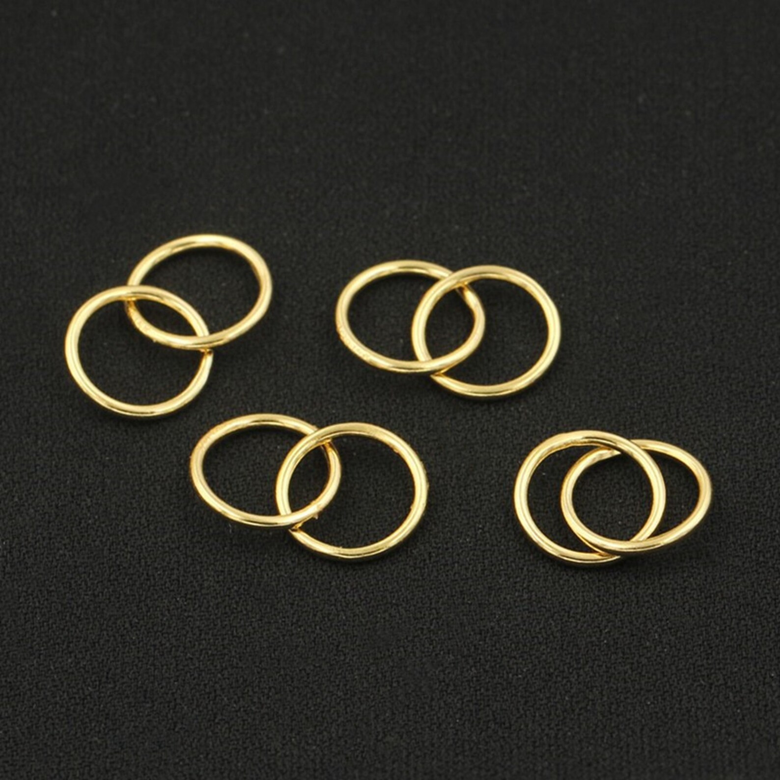 14K Gold Filled Sparkle Interlocking Ring, Gold Filled Overlap Closed ...