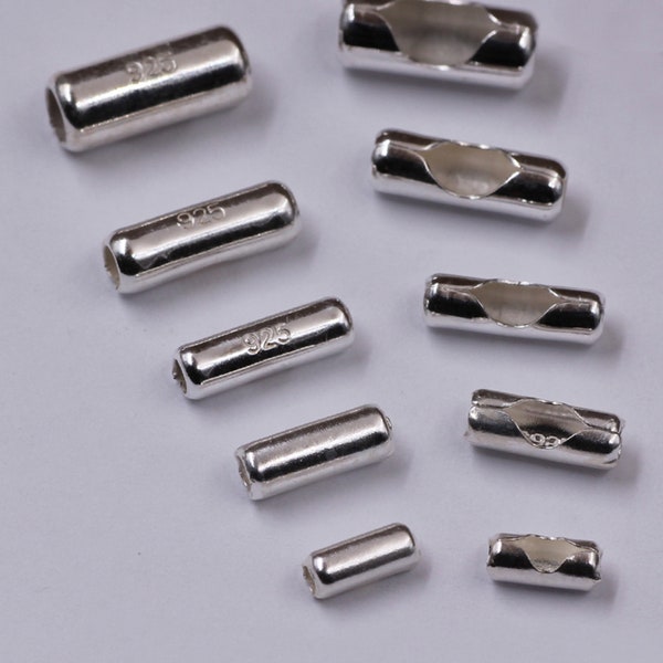 Sterling Silber Kugelkette Verschluss, 925 Silber Kugelkette Verschluss, 925 Silber Perlenkette Verbinder, Perlenkette Verschluss 6mm 8,2mm 10mm 10,5mm