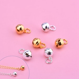 Sterling Silver Bell Charm Pendant, Jingle Bell Bracelet, Little Sound Bell Necklace, Cat Bell Earring,Christmas Bell Jewelry,Charms In Bulk