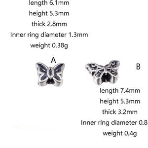 Sterling Silver Butterfly Beads, Winged Bead, Insect Bead, Garden Bead, Nature Bead, Bracelet Spacer,Animal Bead,Fluttering Bead,Summer Bead