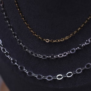1meter Sterling Silver Cable Chain, s925 Silver Cable Chain For Jewelry Making Supplies, Unfinished Cable Chain for Necklace Bracelet