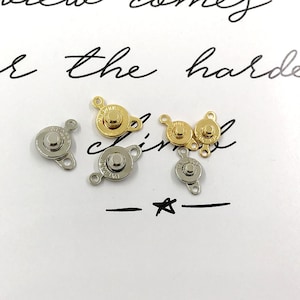 14K Gold Plated Snap Clasp, Gold Tone Ball Socket Clasp, Round Button Clasp, PAT Clasp, Jewelry Closure, Bracelet Clasp, Jewelry Finding
