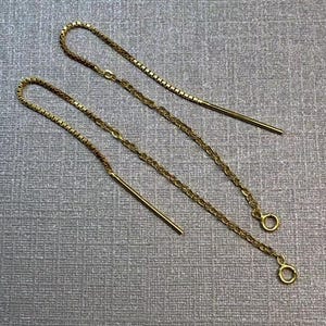 Enhebradores de pendientes chapados en oro de 14 quilates, enhebradores de pendientes chapados en oro con aro abierto, cadena tipo cable, cadena de caja, pendientes de enhebrado, componente para pendientes
