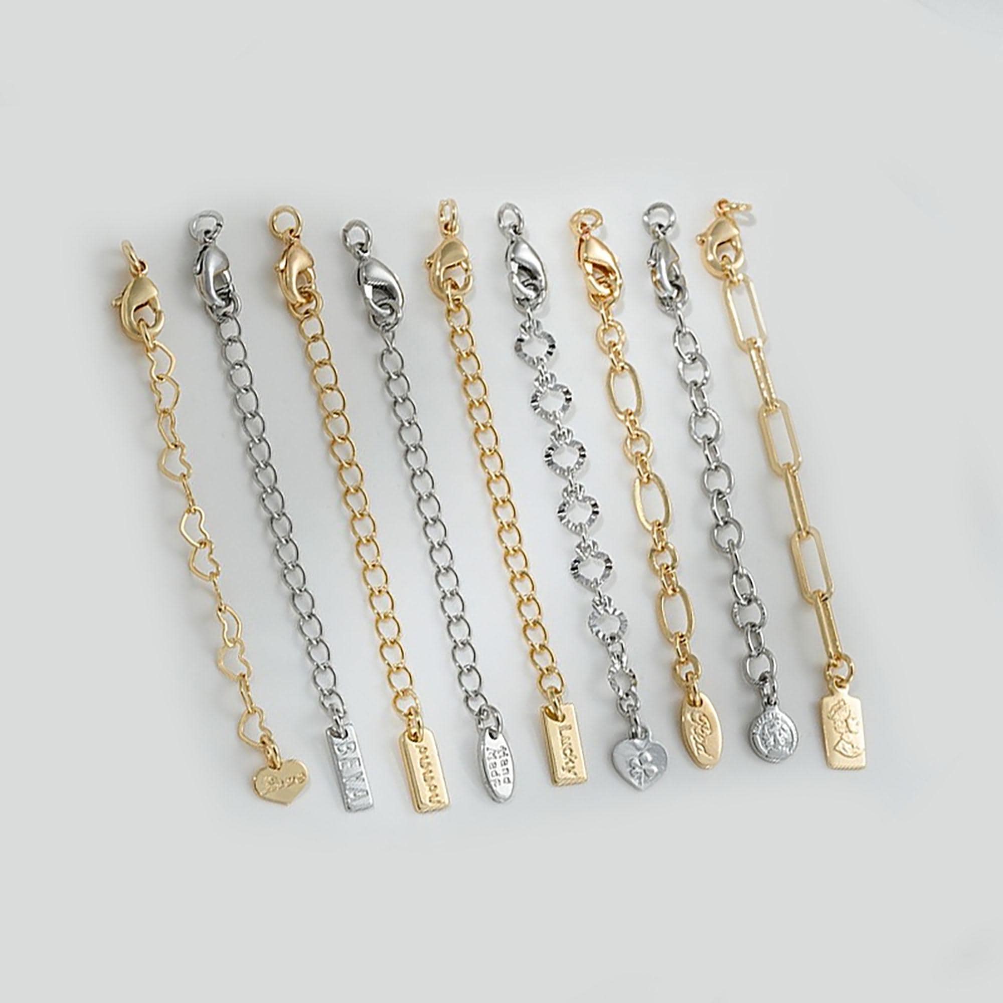 8 Stück Verkupfert Halskette Verlängerungen Armband Verlängerung KC-Gold Verlängerung Kette Für Armbänder Fußkettchen Schmuck (4 Größen