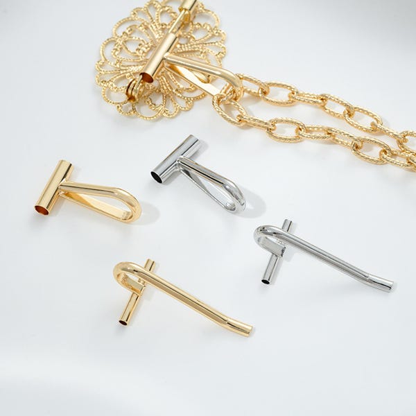 14K Gold Plated Pendant Adapter, Pin Converter ,Brooch to Pendant/Hair Pin Converter, Horizontal Brooch Converter,Pins To Pendants/Hair Pin