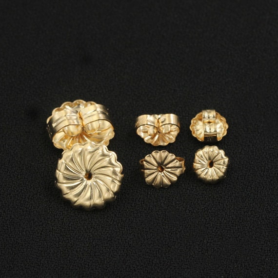 Earring Backs Stopper Locking Jewelry Findings Secure Stoppers Earring Backs 6mm Golden, Women's