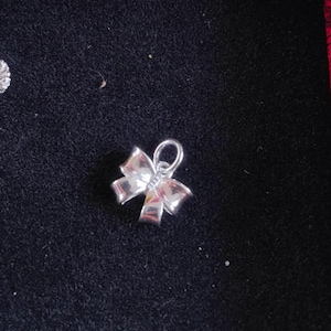Sterling Silver Bow Charm Pendant, Bow Knot Bracelet, Ribbon Necklace, Bowknot Earring, Bow tie Jewelry, Dainty Bow Charm, Charms In Bulk