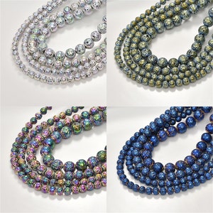 Natural Volcanic Lava Round Beads Full Strands, Genuine Natural Bead, Bracelet Beads, Volcanic Rock Beads, Natural Lava stone Beads 6 8 10mm