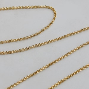 14K Gold Filled Rolo Chain, Gold Filled Double Rolo Chain For Jewelry Making, Unfinished Chain Necklace Bracelet Footage 3.28 Feet (1 meter)