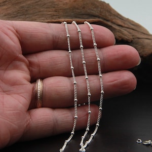 Sterling Silver Ball Chain, s925 Silver Ball Chain For Jewelry Making Supplies, Unfinished Ball Chain Necklace Bracelet