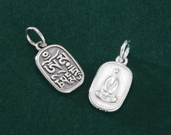 Ciondolo con ciondolo Buddha in argento sterling, ciondolo meditazione Zen in argento s925, collana buddista, braccialetto della fede, gioielli spirituali, ciondolo simbolico