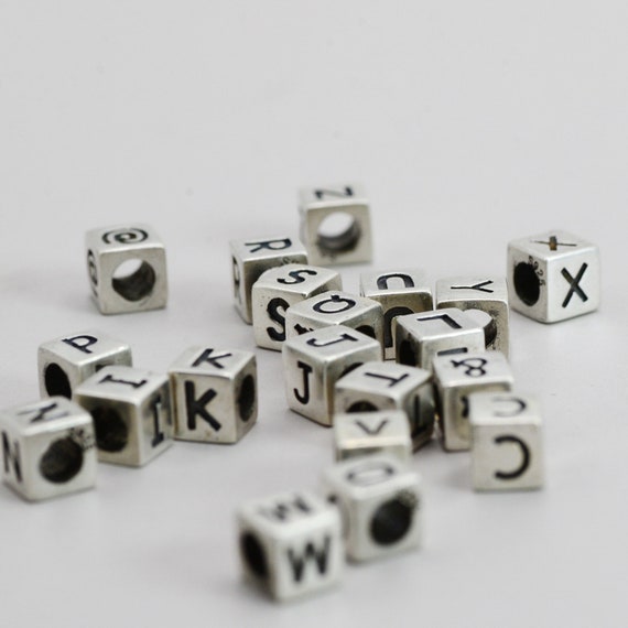 Sterling silver 2024 letter beads