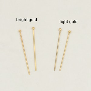 14K Gold Filled Pins Headpins, Gold Filled Ball Pins for Jewelry Making Supplies, Gold Needles, Wire Thick 0.3-0.64mm Length 12.7-50.8mm