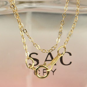 14K Gold Filled Cable Chain with Spring Ring Clasp, Gold Filled Cable Necklace Chain, Finished Cable Chain 1mm 1.27mm 1.3mm 1.35mm
