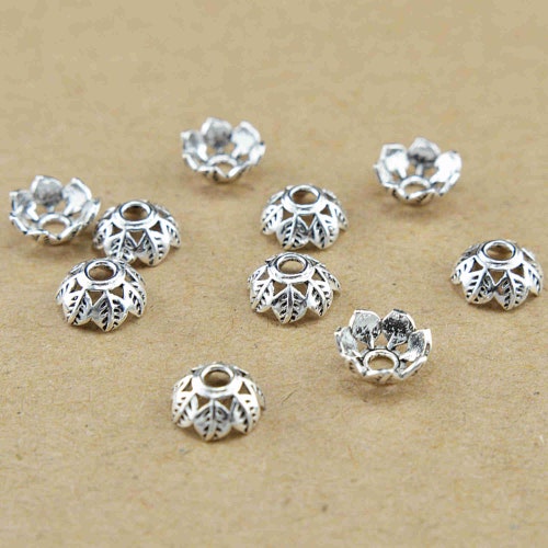 Sterling Silver Bead Caps S925 Silver Beads Cap for Jewelry Etsy