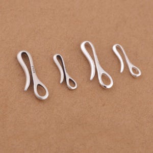 2pcs Sterling Silver S Hook Clasps With Closed Loop, Infinity Connector Closure, Bracelet Necklace Fish Hook, Oxidized Style S Connector