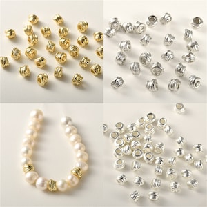 14K Gold Plated Irregular Spiral Beads, Twist Bead, Circle Bead, Tribal Bead, Bracelet Spacer, Wheel Bead, Pony Bead, Ring Bead 6mm