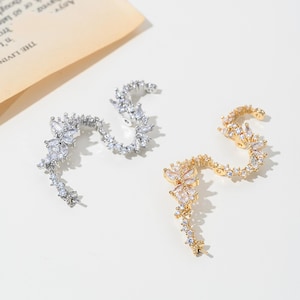 14K pozłacane koraliki w kształcie węża z cyrkonią z nasadką, koralik kwiatowy, koralik spiralny, koralik kwiatowy, koralik gad, koralik winorośli, przekładka bransoletki 45*25 mm