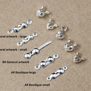 10pcs Sterling Silver  End Tip Cover, Sterling Silver Clamshell Bead Tips, s925 1.3mm Bead Tip Crimp Ends, Fold Over Crimp Bead, Cover End