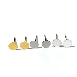 Sterling Silver Earring Posts, s925 Silver Earring Post For Jewelry Making Supplies, Women Flat Pad, Earring Component 1.5/2/3/5/6/7/8/10mm image 2